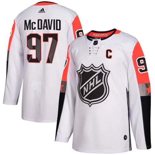 Adidas Oilers #97 Connor McDavid White 2018 All-Star Pacific Division Authentic Stitched NHL Jersey - Click Image to Close